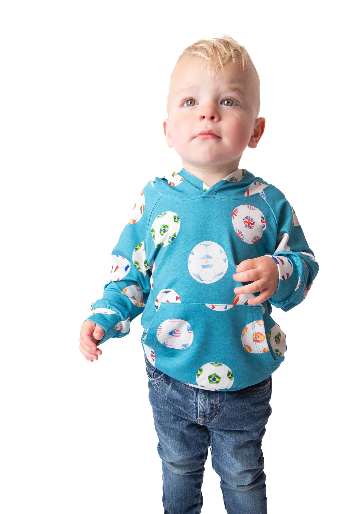 My First Soccer Outfit Bamboo Soccer Hoodie | Unisex Kids Hoodie Ages 18M–6Y by Rayn’s Tiny Stitches