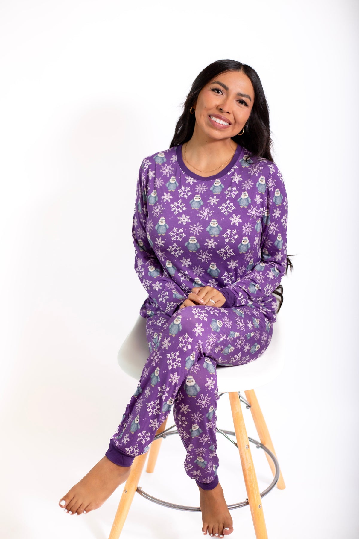 My First Snow Fall: Women 2 Piece Penguin Jogger Pajamas by Rayn’s Tiny Stitches