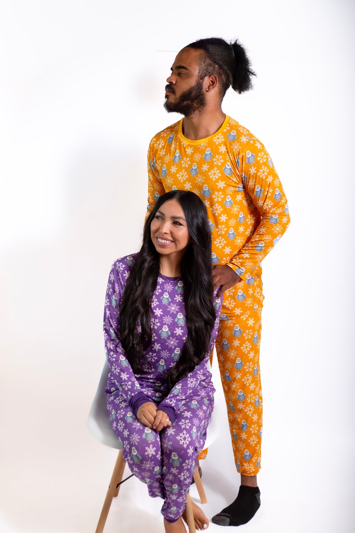 My First Snow Fall: Women 2 Piece Penguin Jogger Pajamas by Rayn’s Tiny Stitches