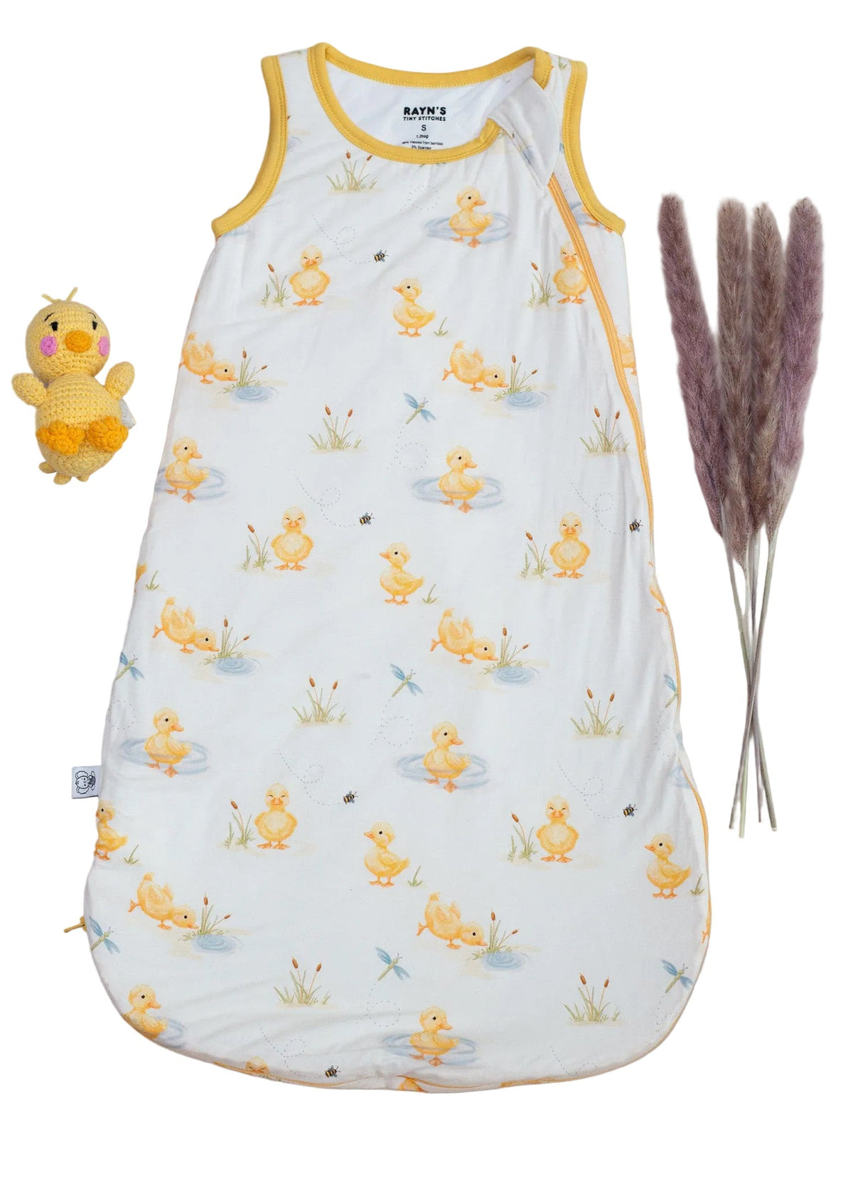My First Waddle Bamboo Sleep Sacks- Duck Print Double Zip by Rayn’s Tiny Stitches