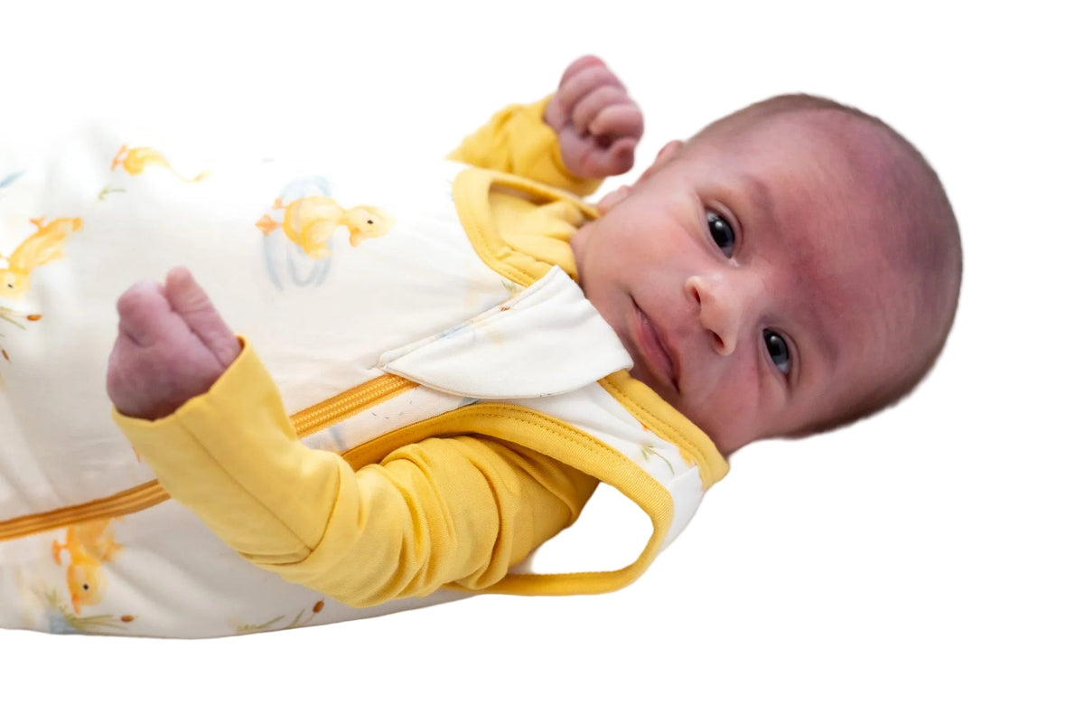 My First Waddle Bamboo Sleep Sacks- Duck Print Double Zip by Rayn’s Tiny Stitches