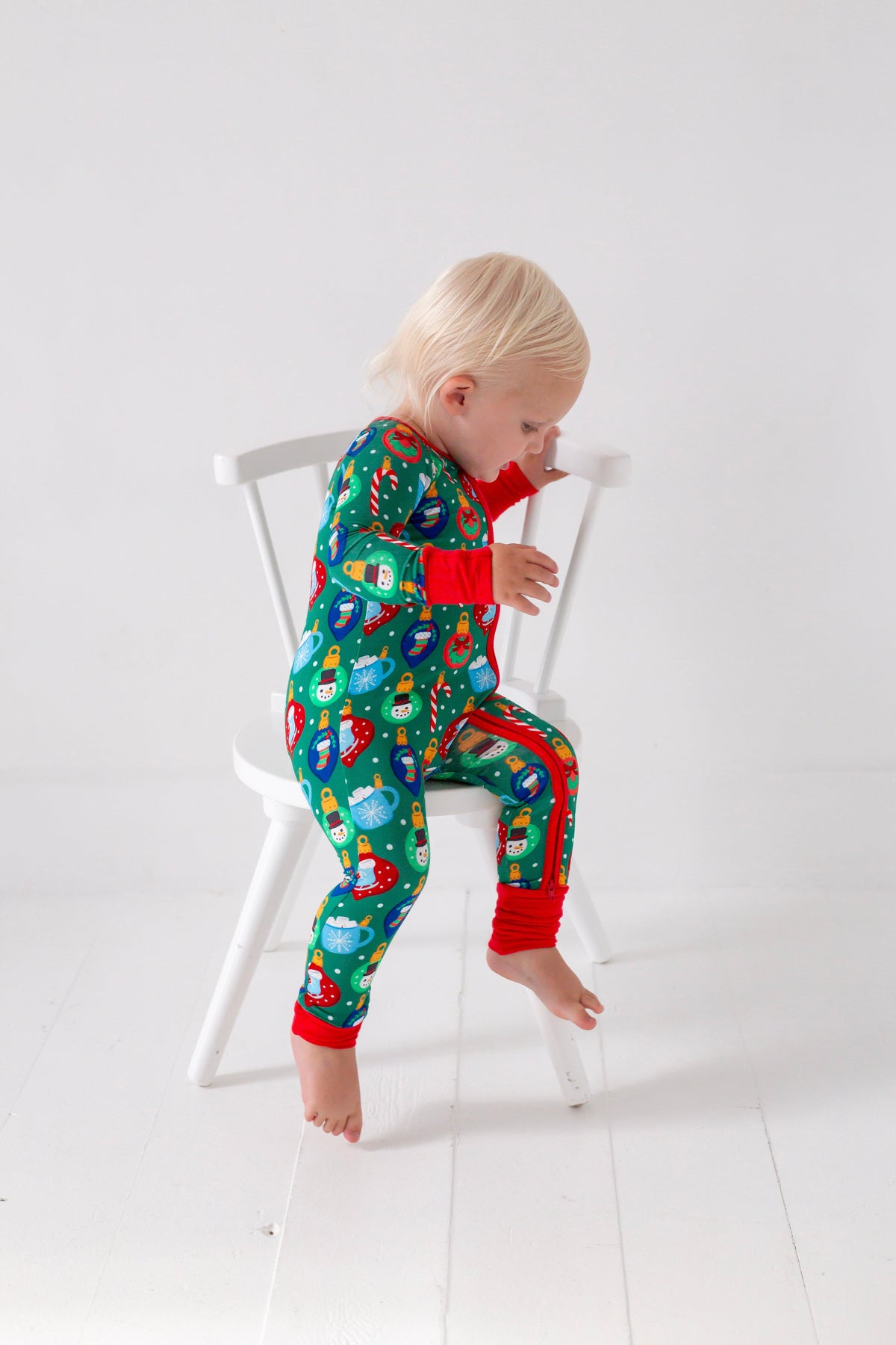 My First Christmas Baby Onesies: Bamboo Double Zip Romper by Rayn’s Tiny Stitches