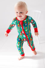 My First Christmas Baby Onesies: Bamboo Double Zip Romper by Rayn’s Tiny Stitches