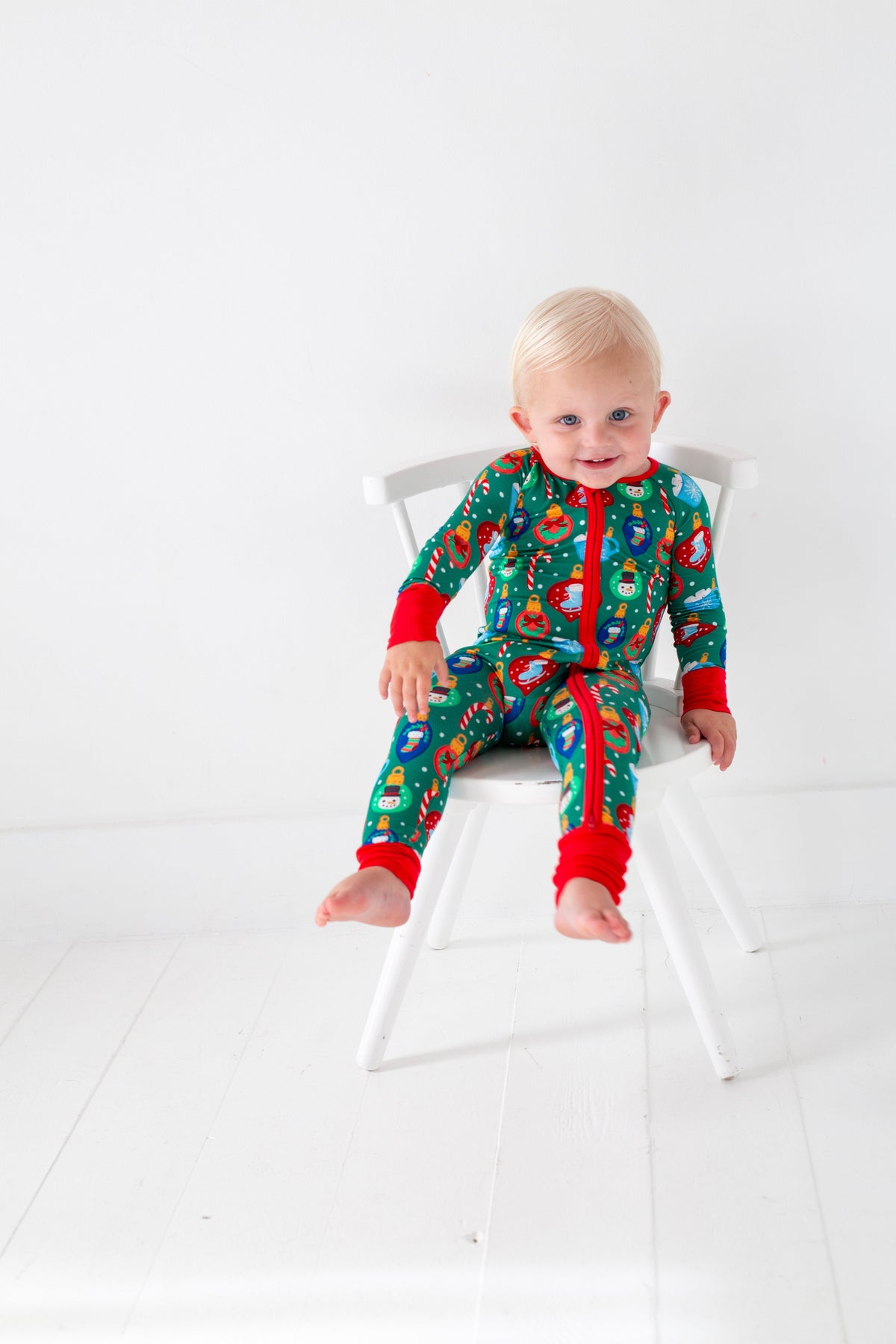 My First Christmas Baby Onesies: Bamboo Double Zip Romper by Rayn’s Tiny Stitches