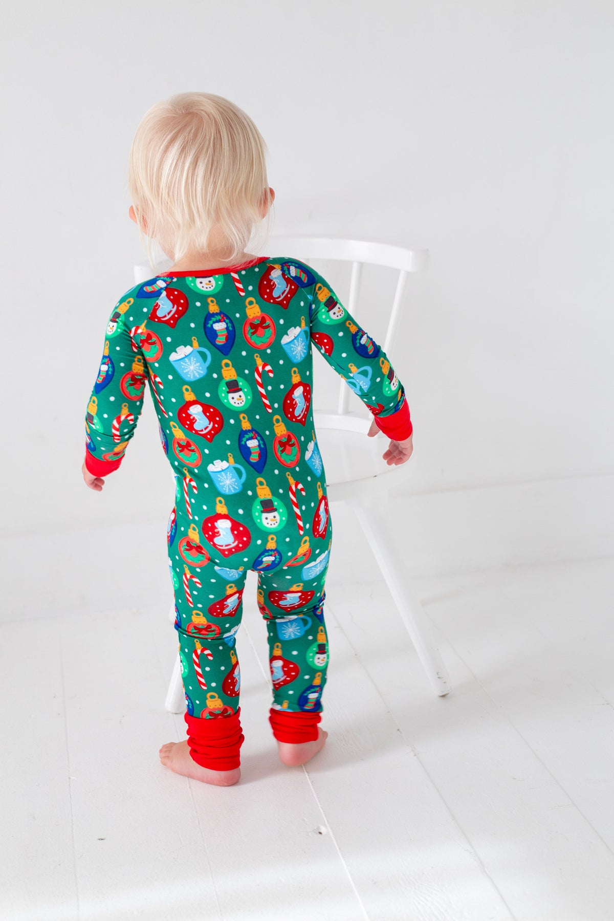 My First Christmas Baby Onesies: Bamboo Double Zip Romper by Rayn’s Tiny Stitches