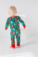 My First Christmas Baby Onesies: Bamboo Double Zip Romper by Rayn’s Tiny Stitches