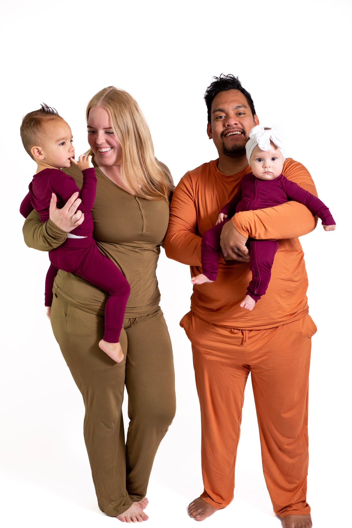 Women's Solid Long Sleeve Button Pajamas:2 Piece Bamboo Olive by Rayn’s Tiny Stitches