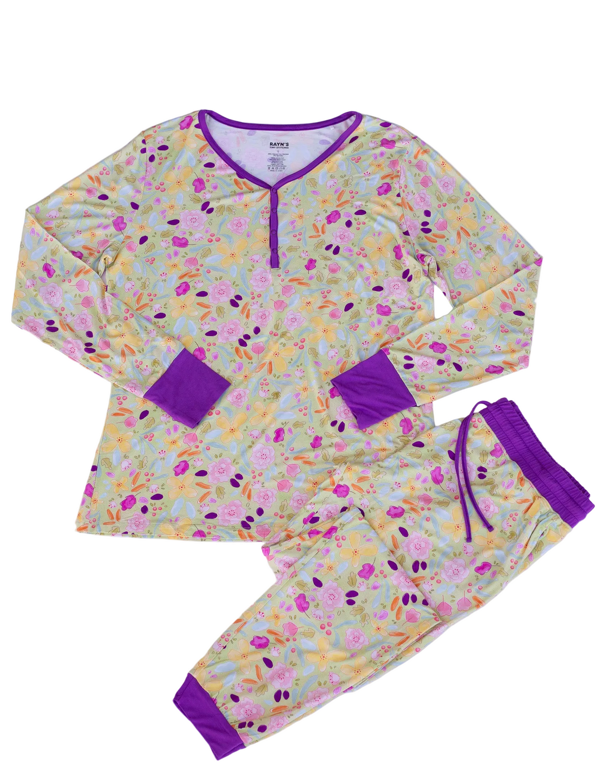 My First Bloom Women’s Bamboo Pajamas | Jogger Set by Rayn’s Tiny Stitches
