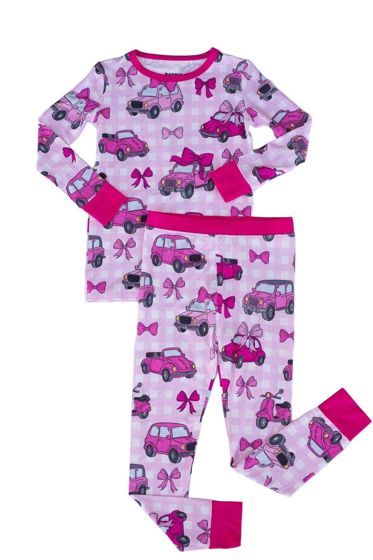 My First Pink Car Bamboo Two Piece Pajamas | Girls PJs by Rayn’s Tiny Stitches