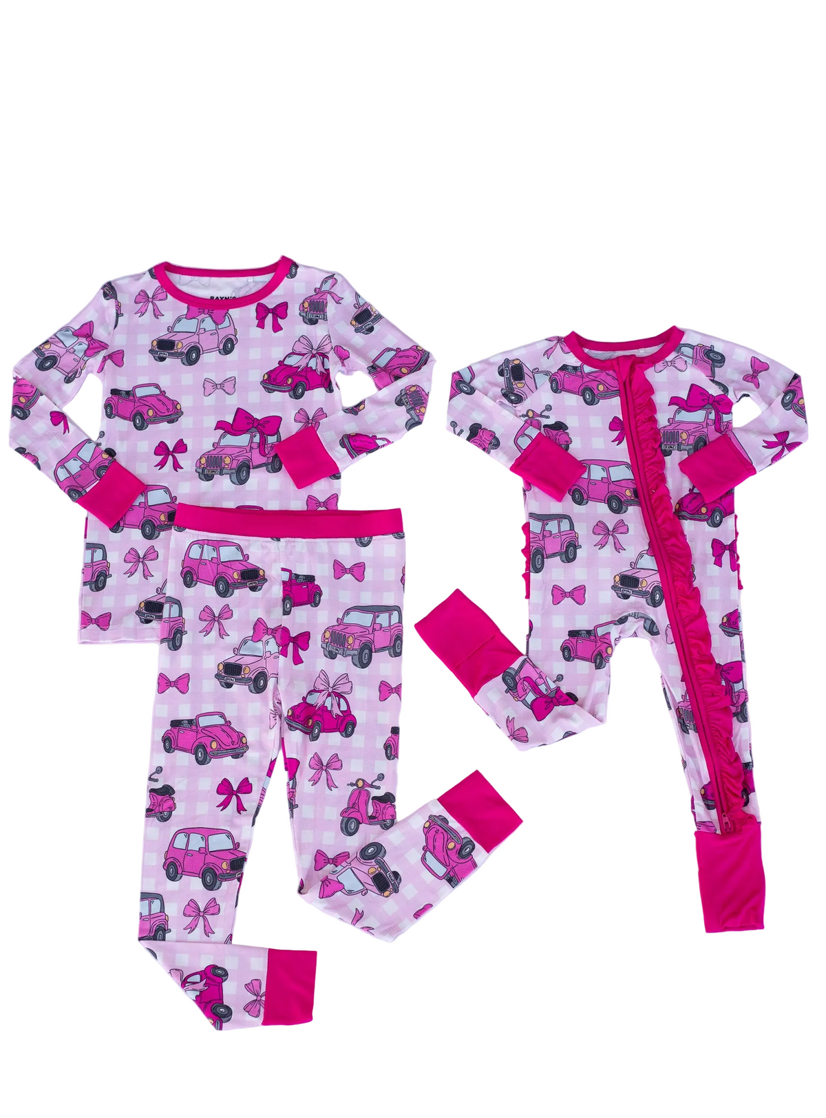 My First Pink Car Bamboo Two Piece Pajamas | Girls PJs by Rayn’s Tiny Stitches
