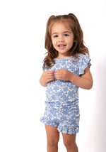 Blue Bonnet Girls' Frilly Bamboo Short Pajamas | Mommy & Me Sleepwear (18M-6Y) by Rayn’s Tiny Stitches