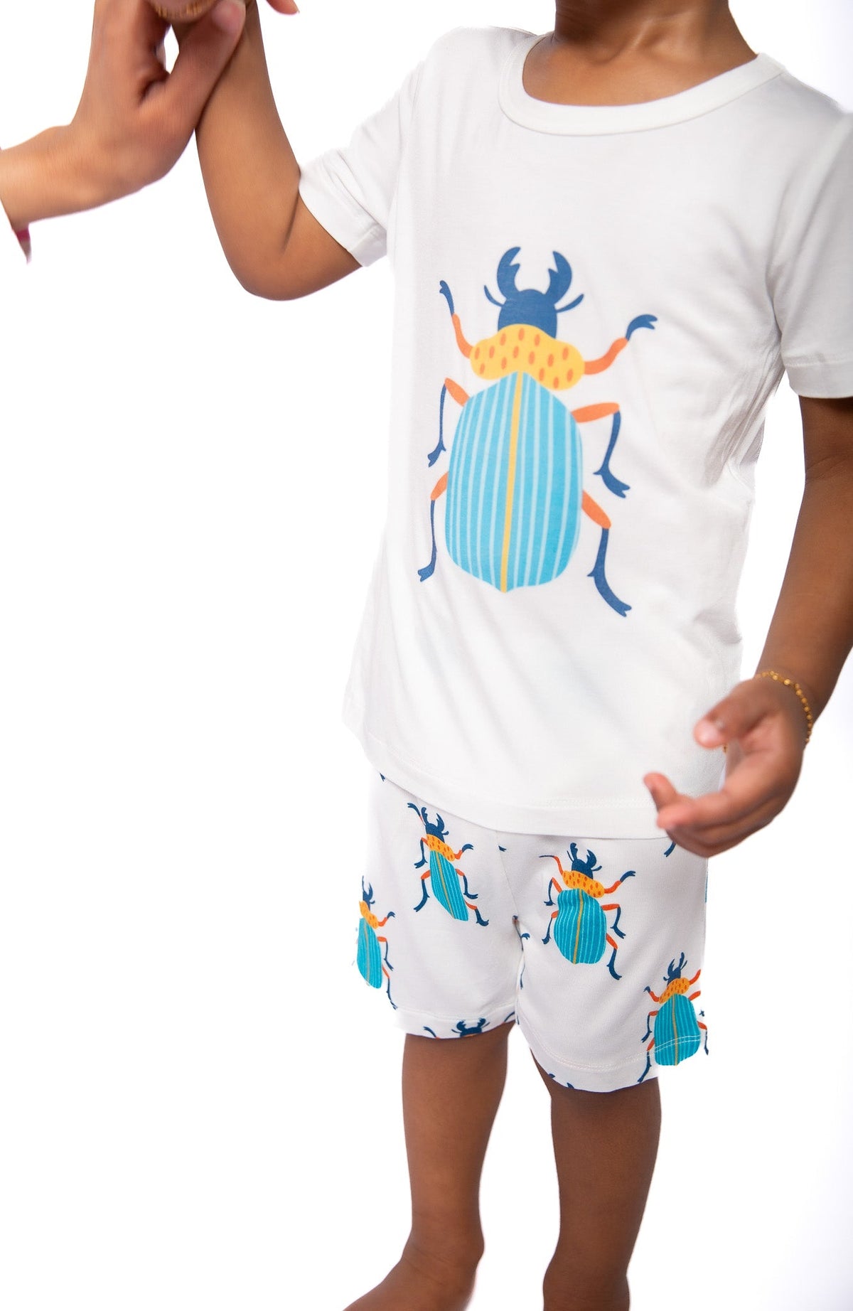 My First Beetle Bonanza™ Bamboo Shorts Set/Blue Beetle by Rayn’s Tiny Stitches