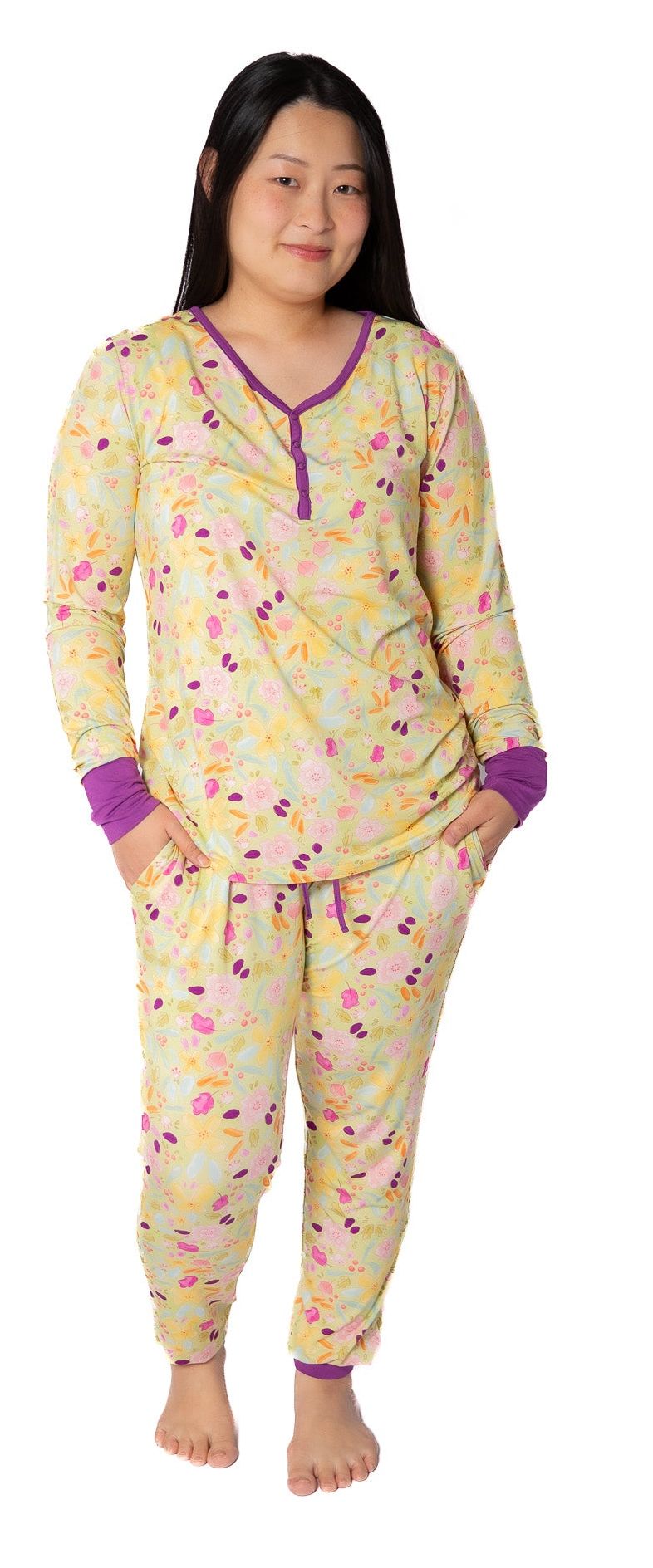 My First Bloom Women’s Bamboo Pajamas | Jogger Set by Rayn’s Tiny Stitches