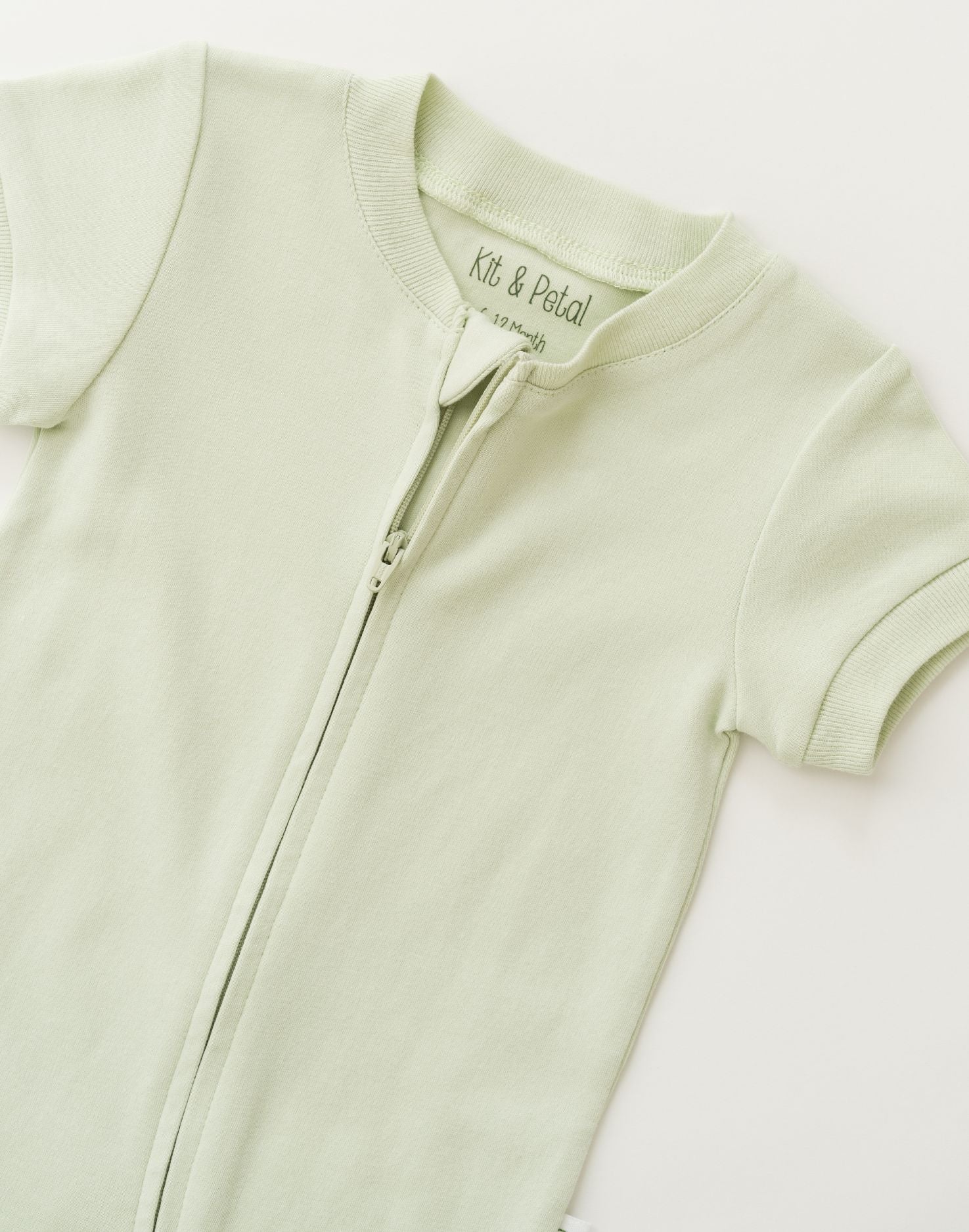 Short Sleeve Romper in Leafy Green by Kit & Petal (view 2 of 4)