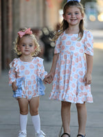 Halloween Thanksgiving Pumpkin Bow Girls Twirl Ruffle Dress by Rylee Faith Designs