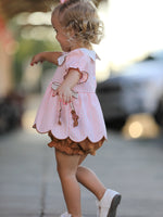 Christmas Girls Gingerbread Peter Pan Collar Bloomer Set by Rylee Faith Designs