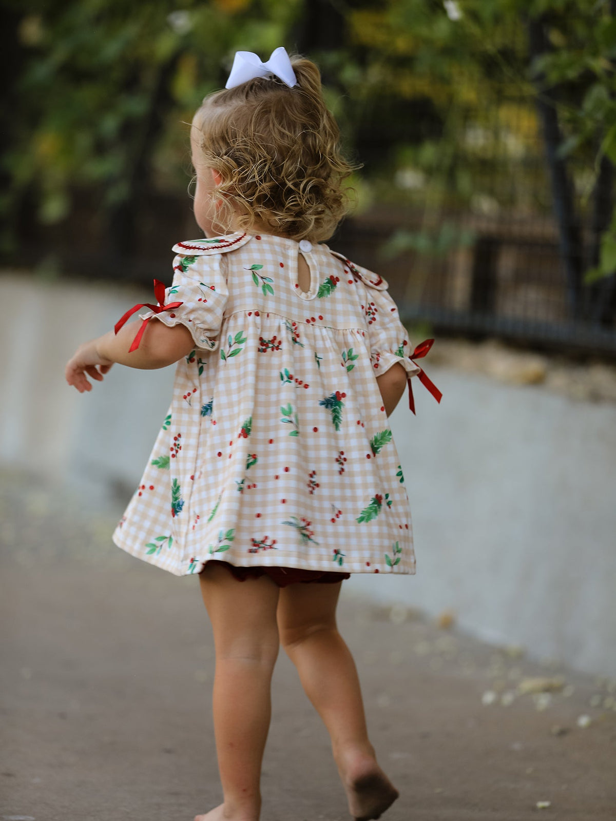 Polyester Spandex Bloomer Set - Gingham Ruffle Collar Bow by Rylee Faith Designs