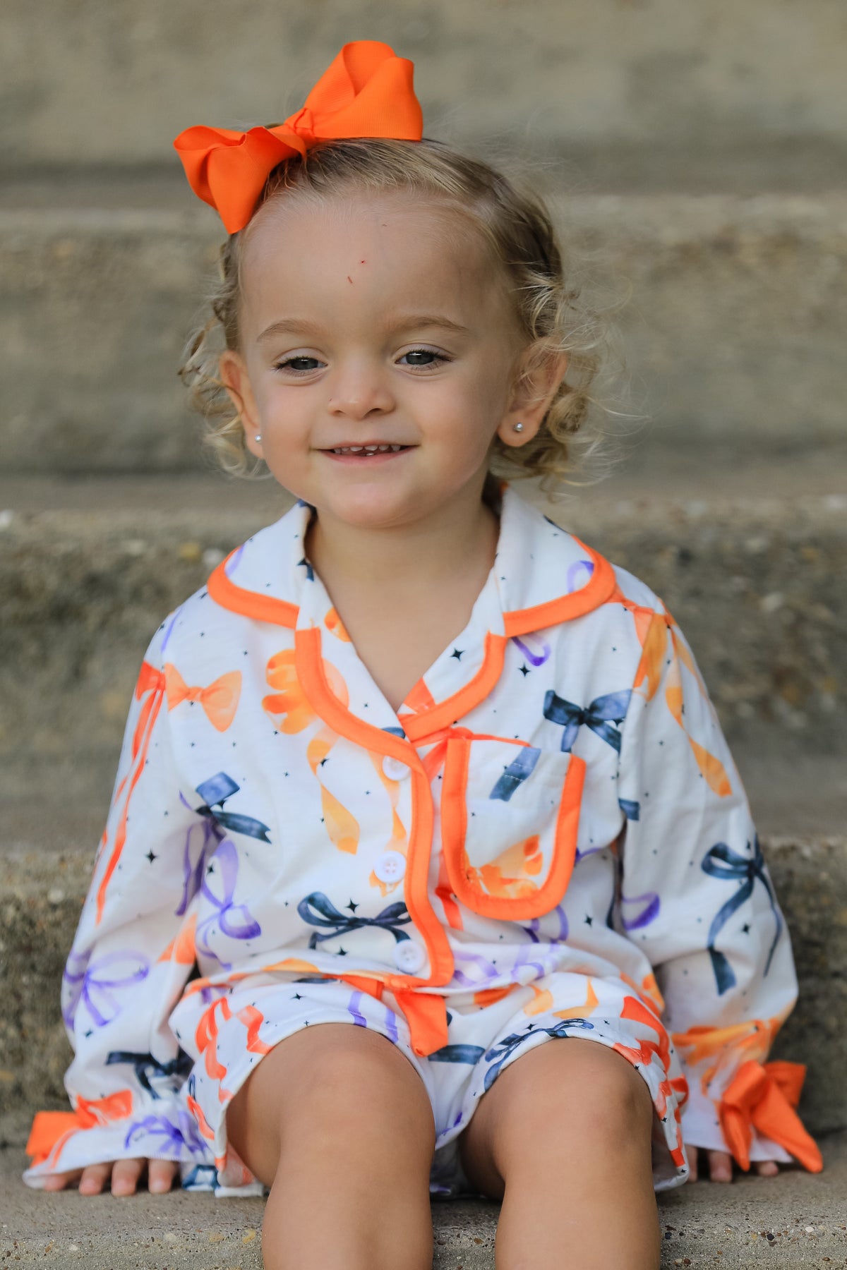 Halloween Mommy and Me Bow Print Polyester Spandex Loungewear Set by Rylee Faith Designs