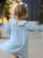 Girls Dress, Pumpkin Embroidery, Peter Pan Collar by Rylee Faith Designs