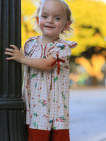 Gingham Girls Dress - Ruffle Collar Bow by Rylee Faith Designs