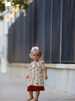 Gingham Girls Dress - Ruffle Collar Bow by Rylee Faith Designs
