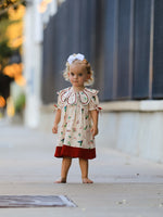 Gingham Girls Dress - Ruffle Collar Bow by Rylee Faith Designs