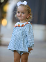 Girls Bloomer Set, Embroidered Pumpkin by Rylee Faith Designs