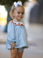 Girls Bloomer Set, Embroidered Pumpkin by Rylee Faith Designs
