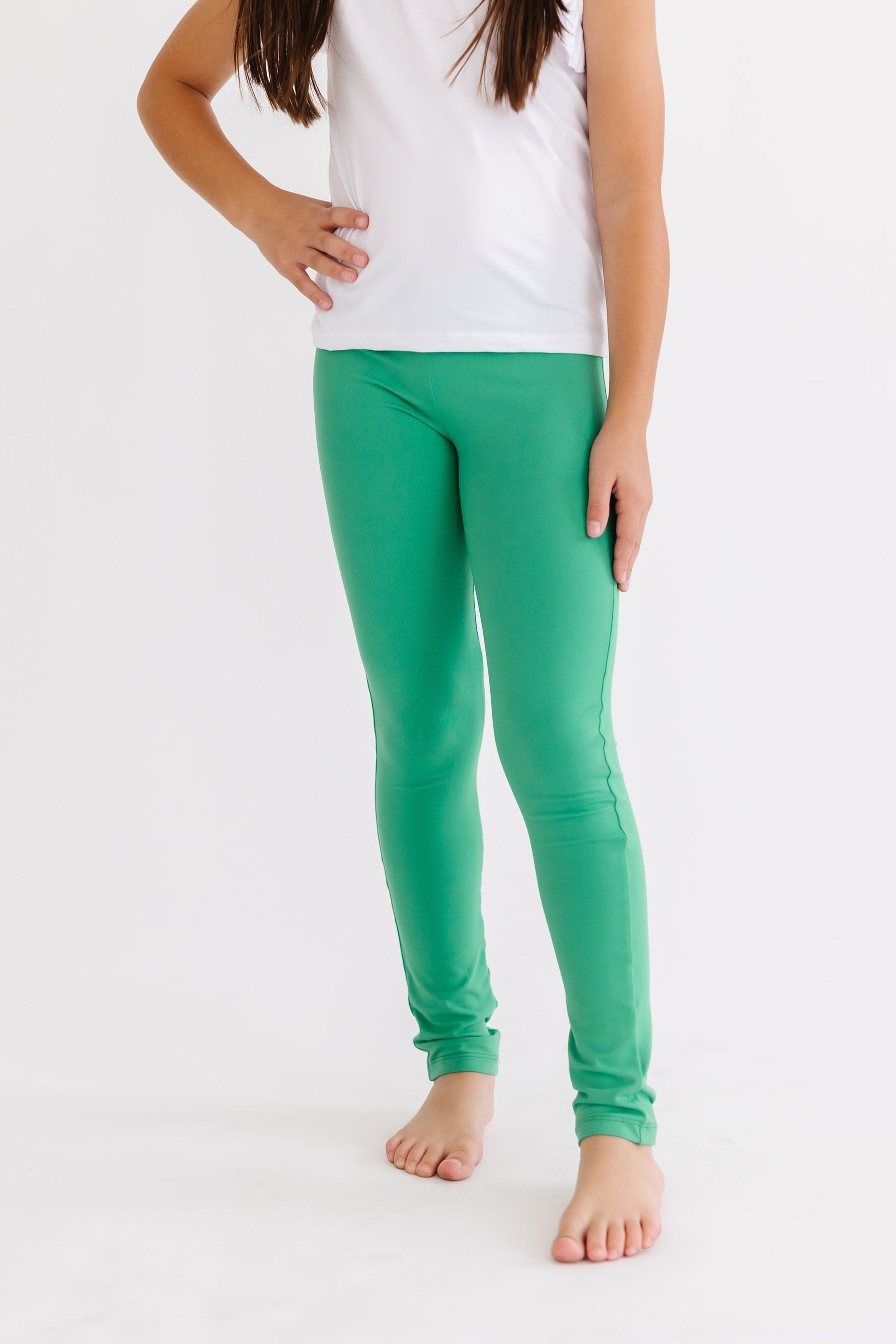 Mila & Rose organic cotton baby Kelly green leggings