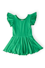 Kelly Green Short Sleeve Twirl Leotard For Toddler Girls Mila & Rose ® Everetts Place: Online Boutique