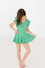 Kelly Green Short Sleeve Twirl Leotard For Toddler Girls Mila & Rose ® Everetts Place: Online Boutique