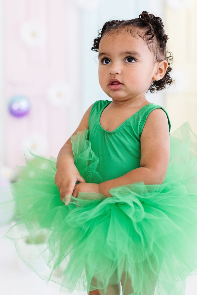 Mila & Rose ® Kelly Green Tank Tutu Leotard With Fluffy Layers For Girls - Everetts Place Boutique - 