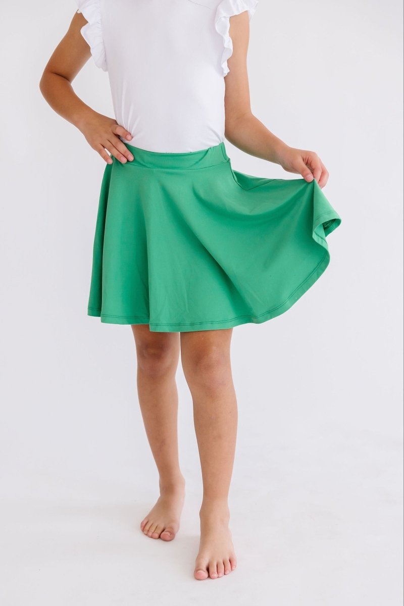 Mila & Rose ® Kelly Green Twirl Skort for Girls with Attached Shorts - Everetts Place Boutique - 