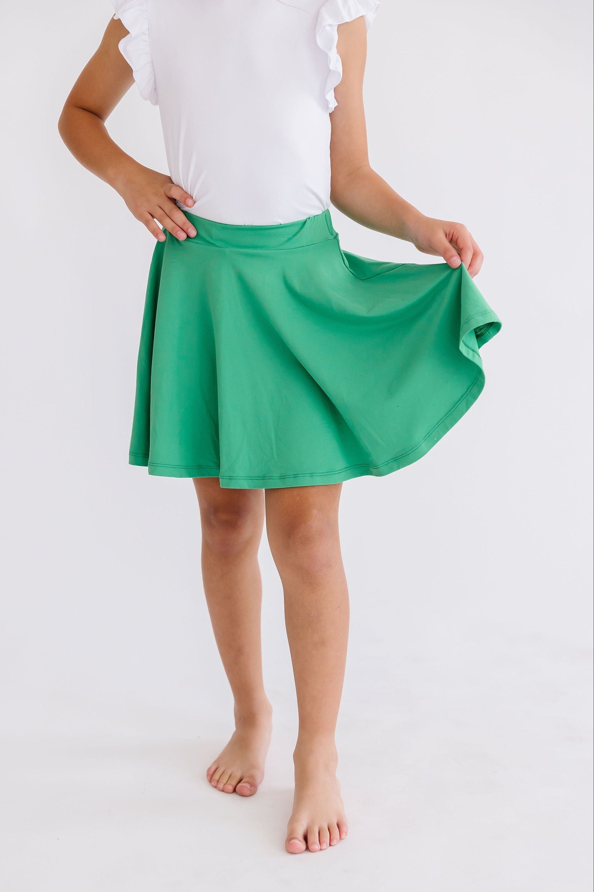 Mila & Rose ® Kelly Green Twirl Skort for Girls with Attached Shorts - Apparel & Accessories > Clothing > Skorts Twirl Skort