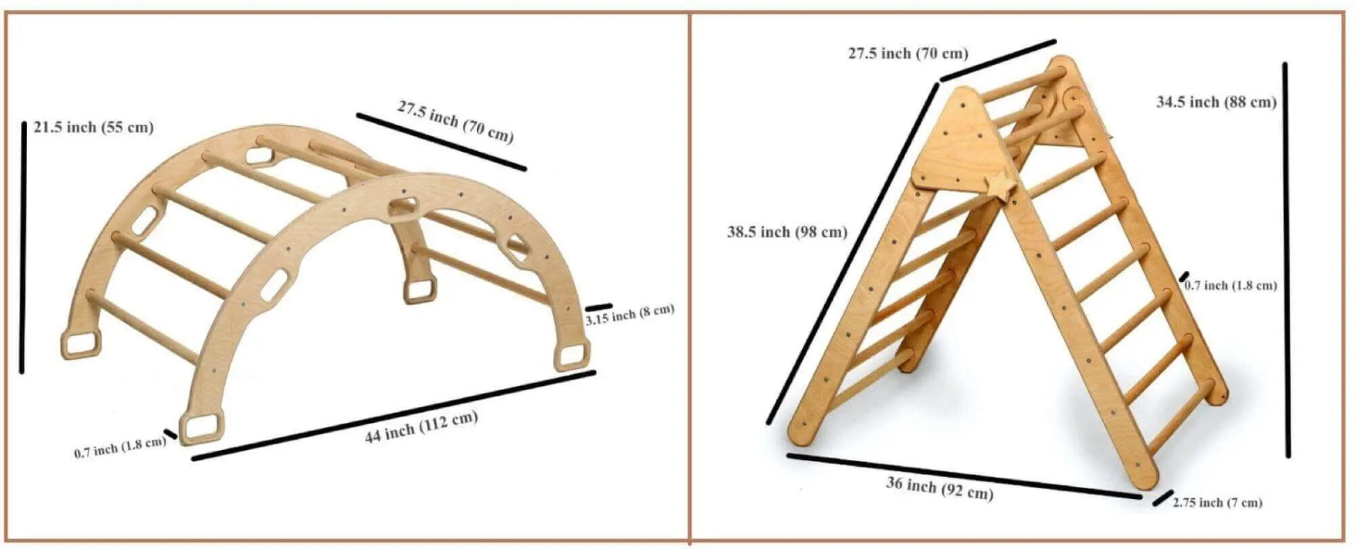 Kidodido Kidodido 4 Piece Climbing Set Triangle Arch Rocker 2in1Ramp - Toys & Games > Outdoor Play Equipment > Swing Sets & Playsets Activity Gym Sets