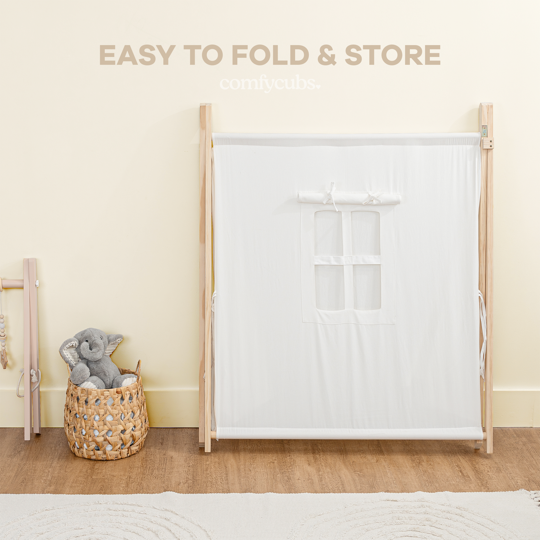 Kids Indoor Play Tent Natural Wood For Creative Play Comfy Cubs Everetts Place: Online Boutique
