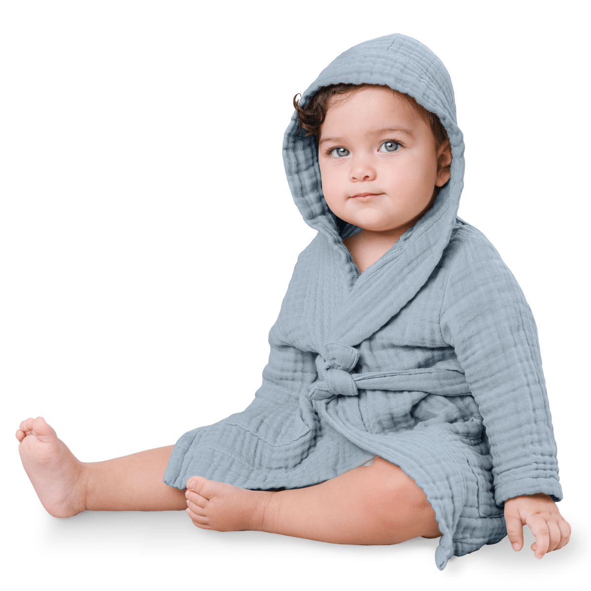 Comfy Cubs Kids Muslin Bath Robe Cotton Pacific Blue Comfy Cubs - Everetts Place Boutique - 