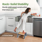 Wooden Kids Step Stool - 1-Step Multi-Purpose by Ocodile.com