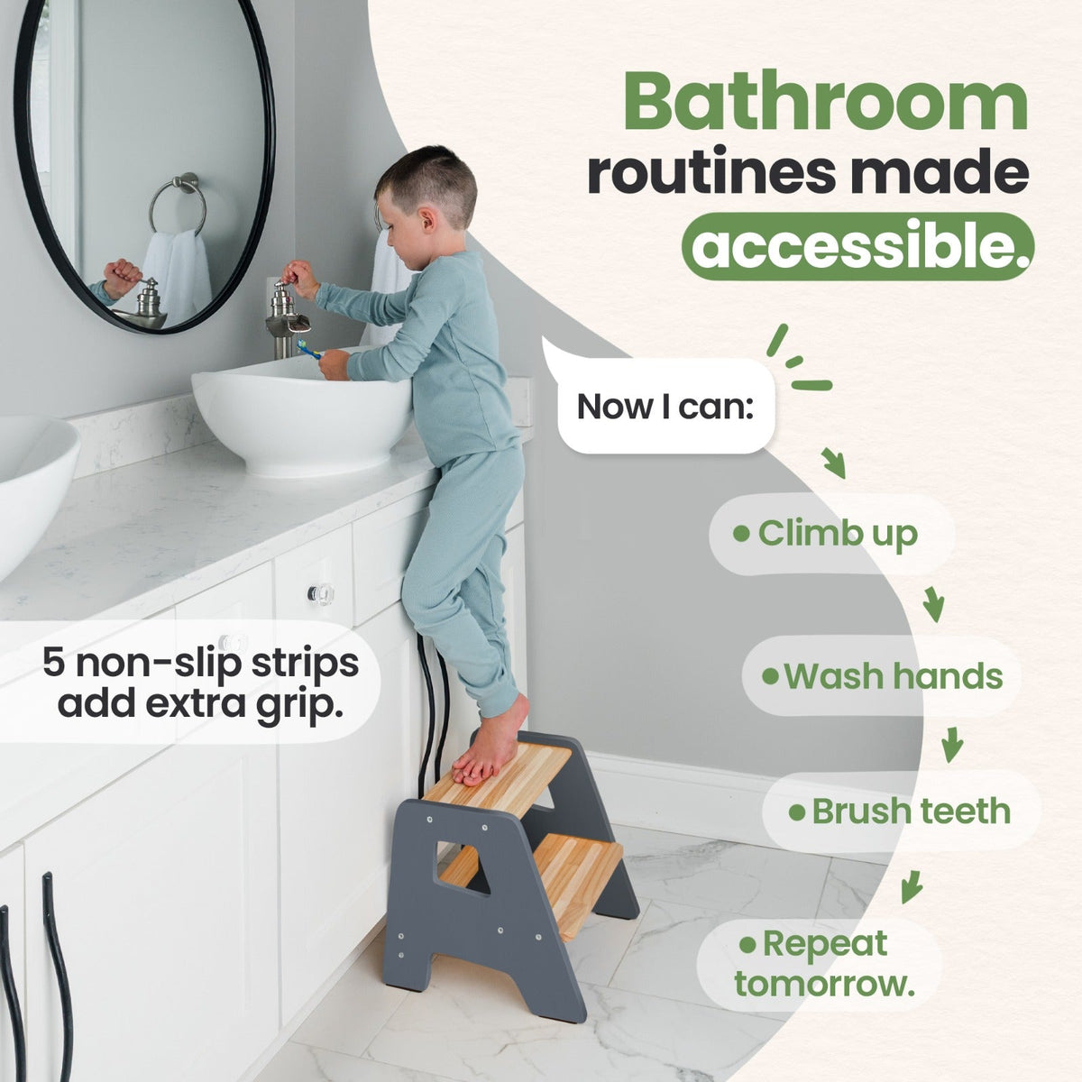 Solid Hardwood 2-Step Toddler Step Stool by Ocodile.com