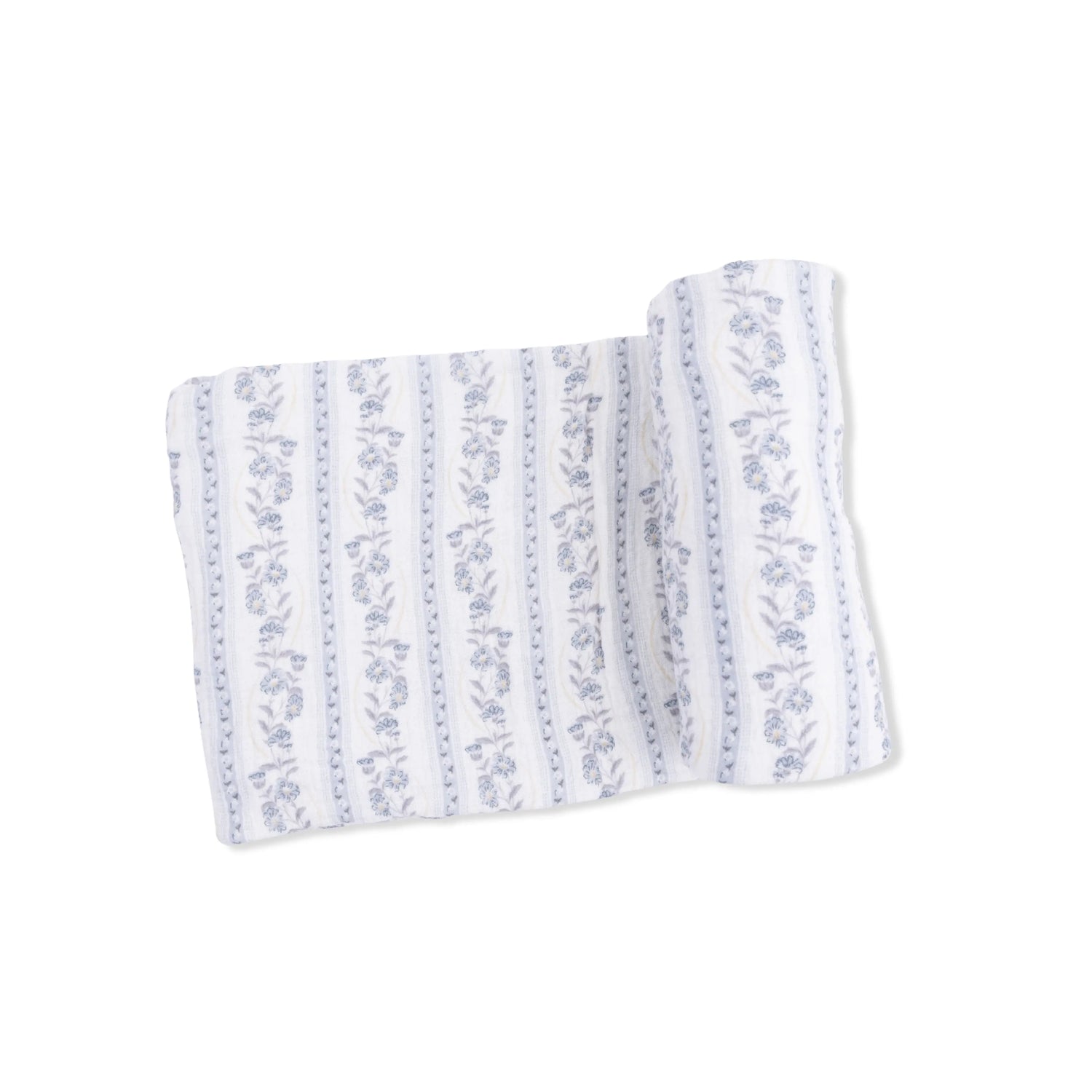 Kimberly Floral Stripe Organic Cotton Muslin Swaddle Blanket Angel Dear 