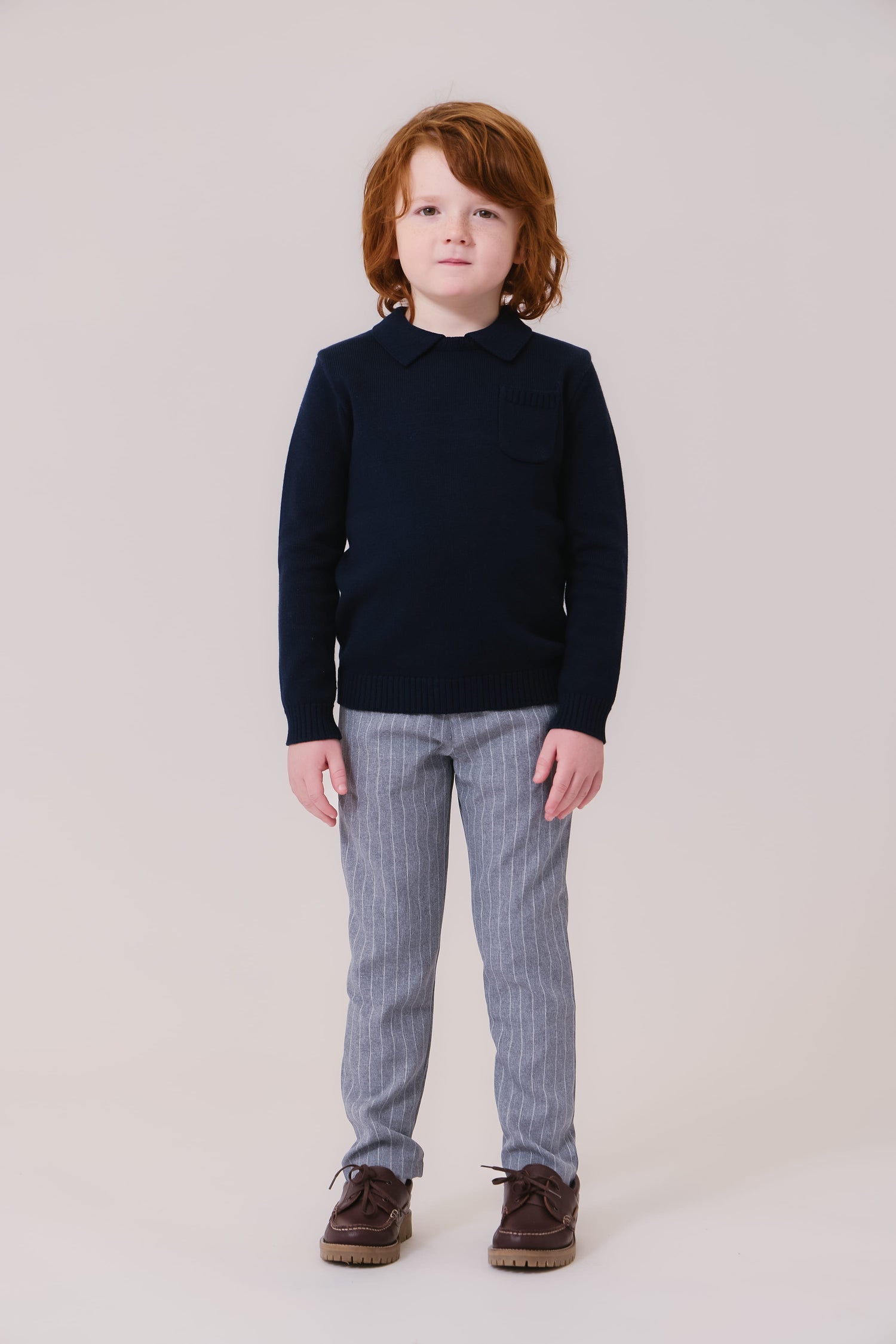 Franck Collar Sweater - Navy