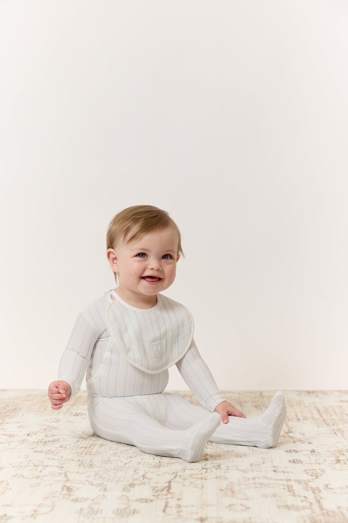 Stripe Stamp Footie - Blue by KIPP™ Collection