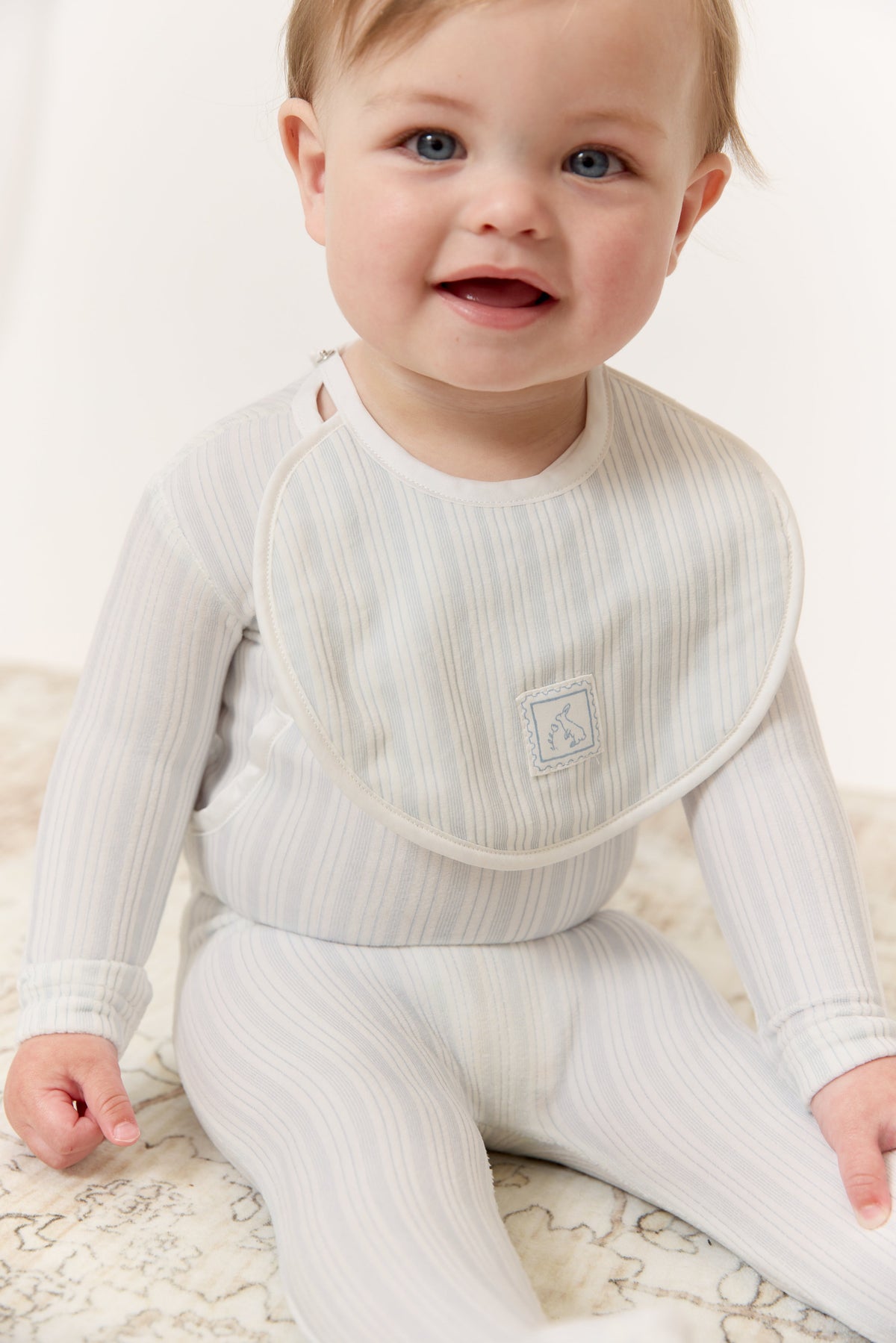 Stripe Stamp Bib - Blue by KIPP™ Collection