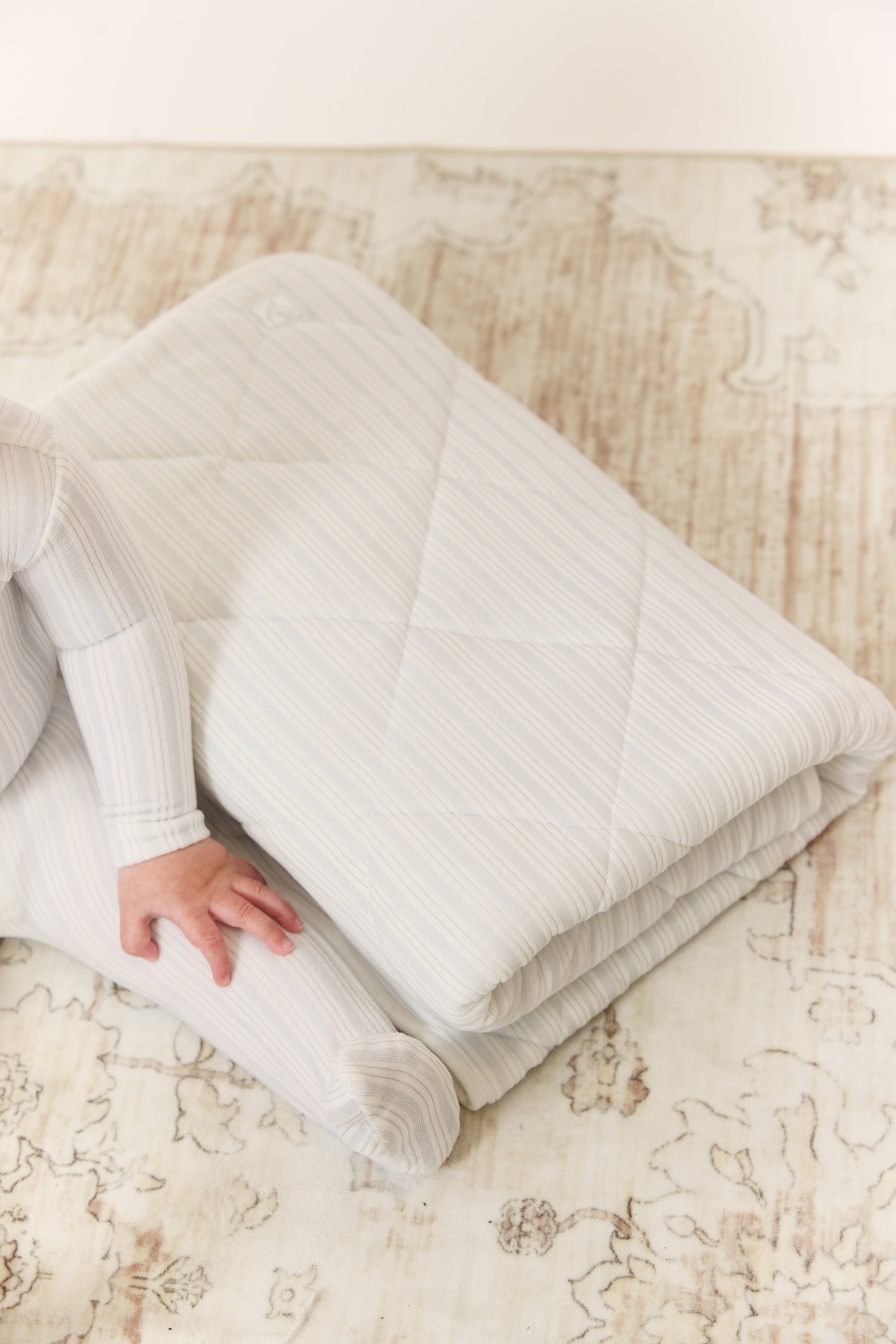 Stripe Stamp Footie, Hat & Blanket Set - Blue by KIPP™ Collection