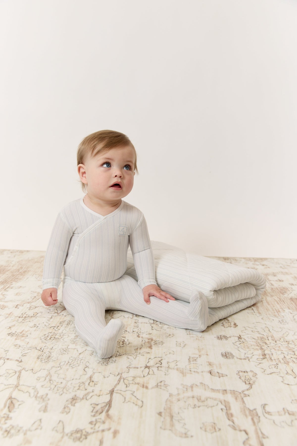 Stripe Stamp Footie - Blue by KIPP™ Collection