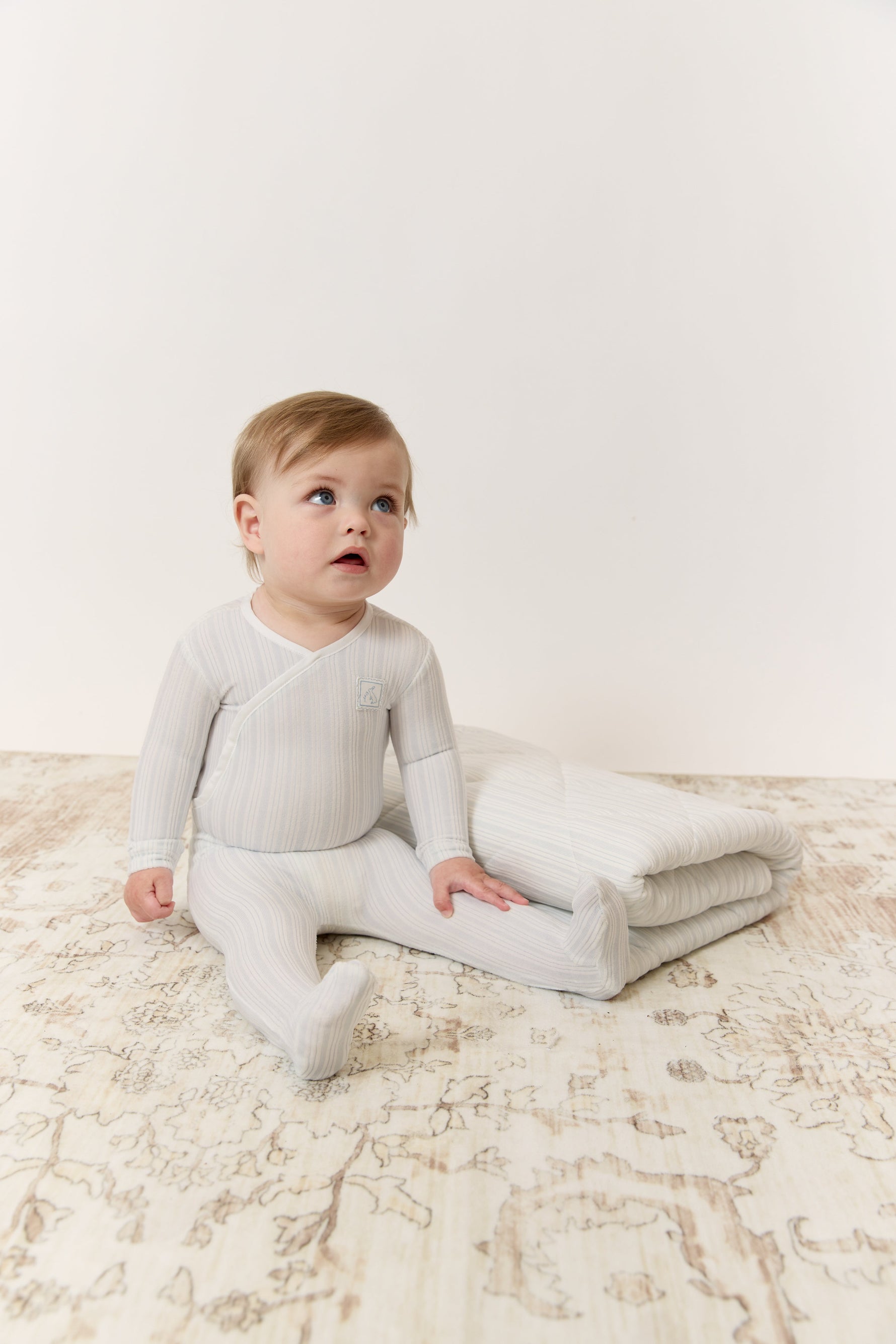 Stripe Stamp Footie - Blue by KIPP™ Collection