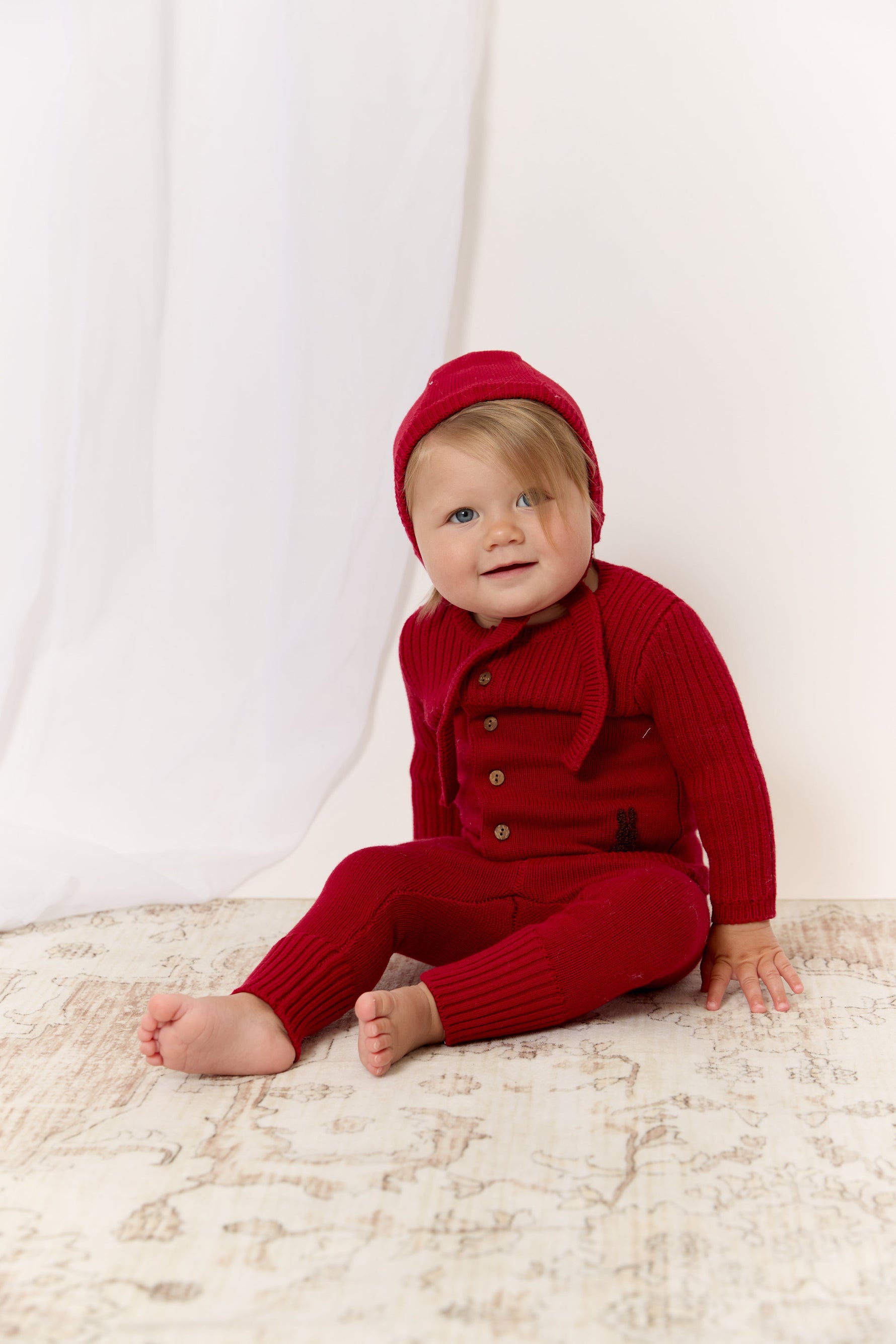 Bunny Knit Set with Hat - Red by KIPP™ Collection