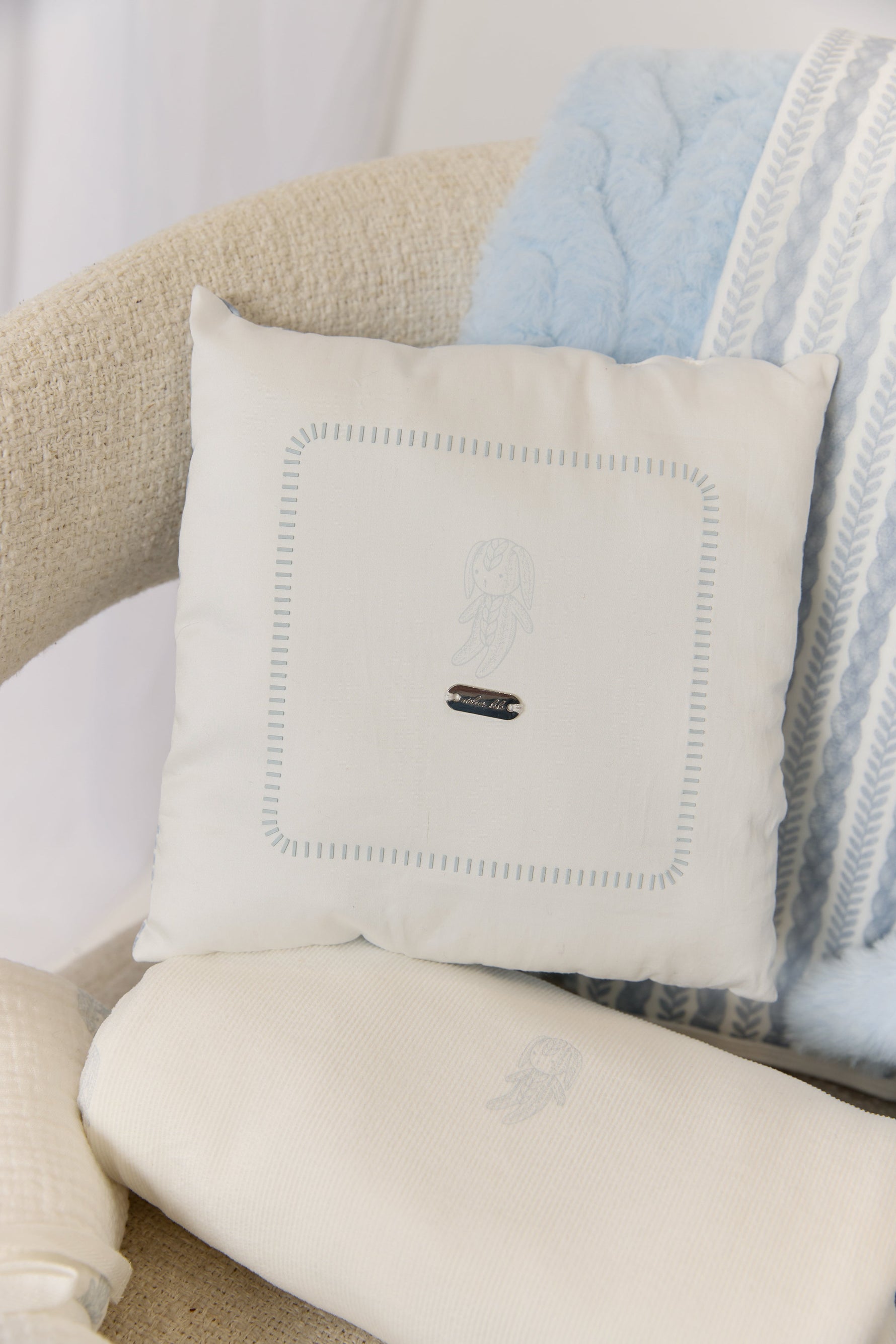 Atelier Cable Throw Pillow - Blue by KIPP™ Collection