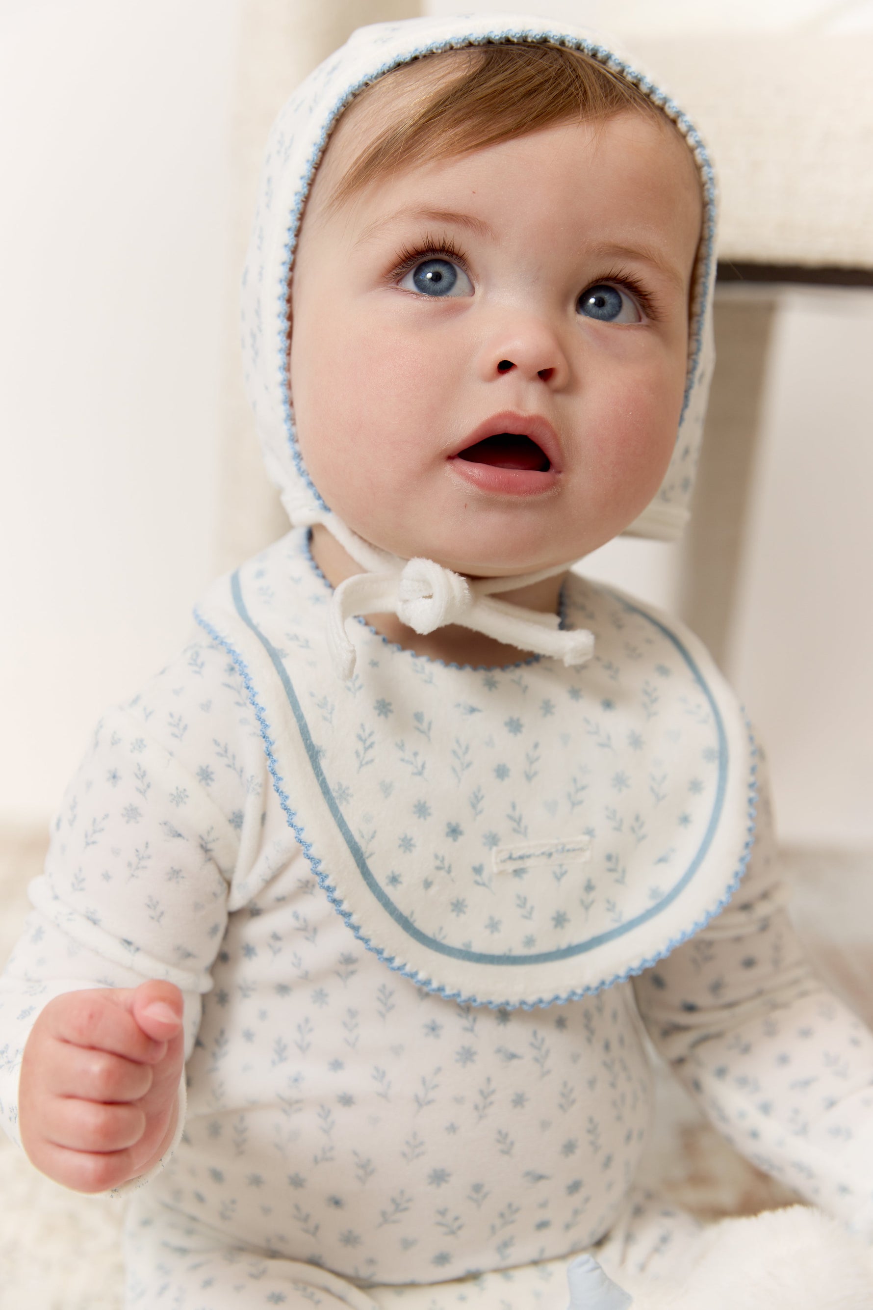 Whispering Blooms Footie, Hat & Blanket Set - Dark Blue by KIPP™ Collection