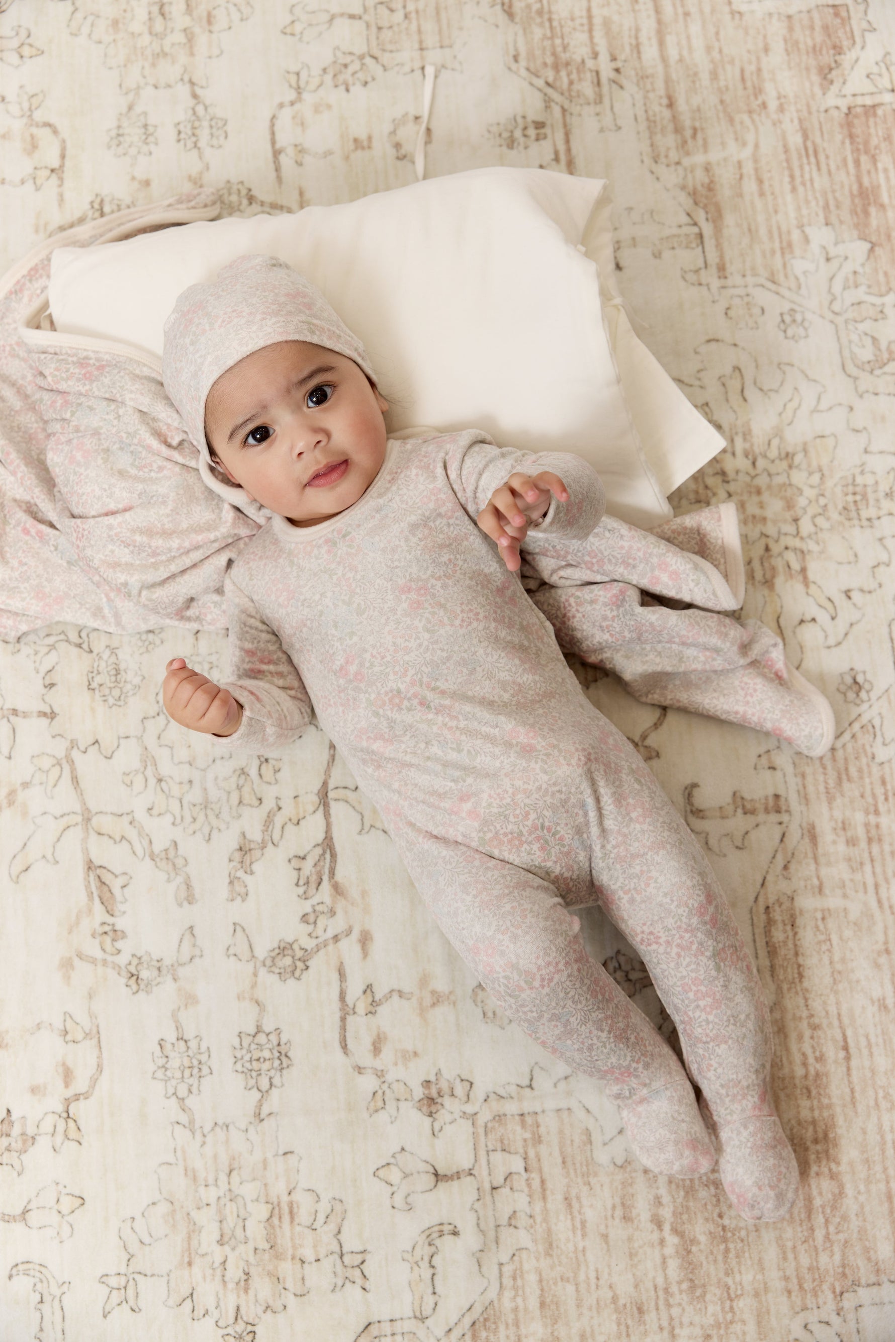 Petite Petal Footie & Hat Set - Pink by KIPP™ Collection